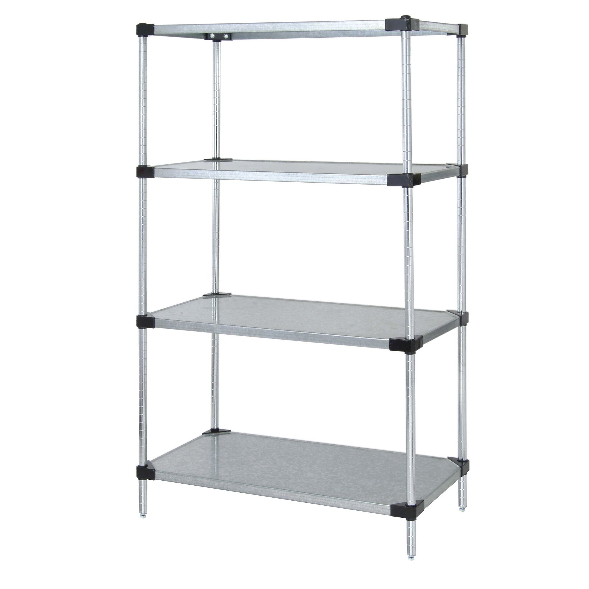 Quantum, Galvanized 4 Solid Shelf Starter Kit 63in., Height 63 in, Width 14 in, Depth 60 in, Model# WR63-1460SG